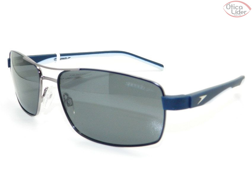 Speedo SP 3052 02b 60 Metal Prata Haste Azul / Branco Polarizado
