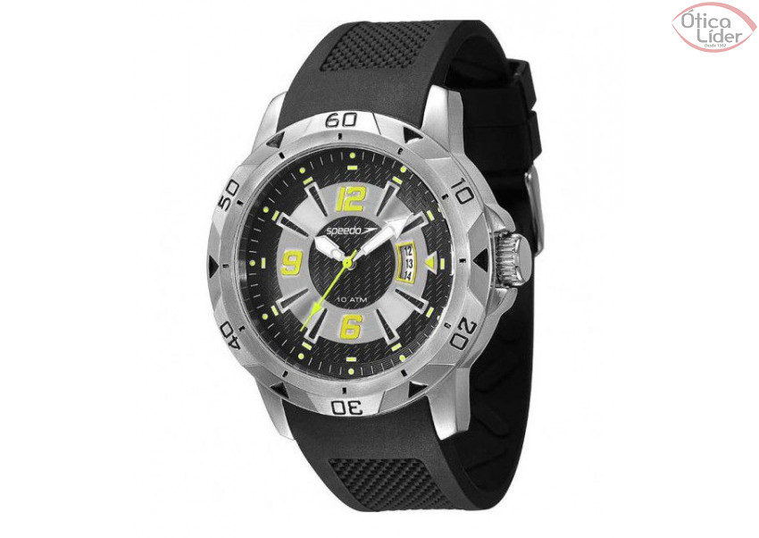 Speedo SP 60051 g0egnu1 Prata/Preto Pulseira Borracha Redondo