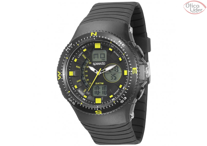 Speedo SP 81082g0egnp2 Preto / Amarelo Redondo