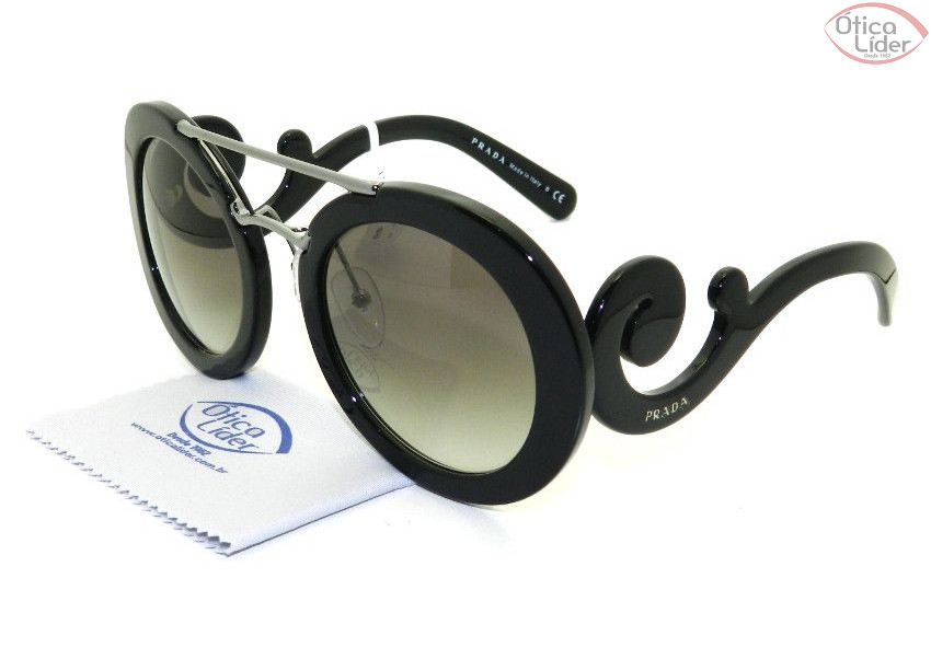 Prada SPR 13s 1ab 0a7 54 Baroque Acetato Preto