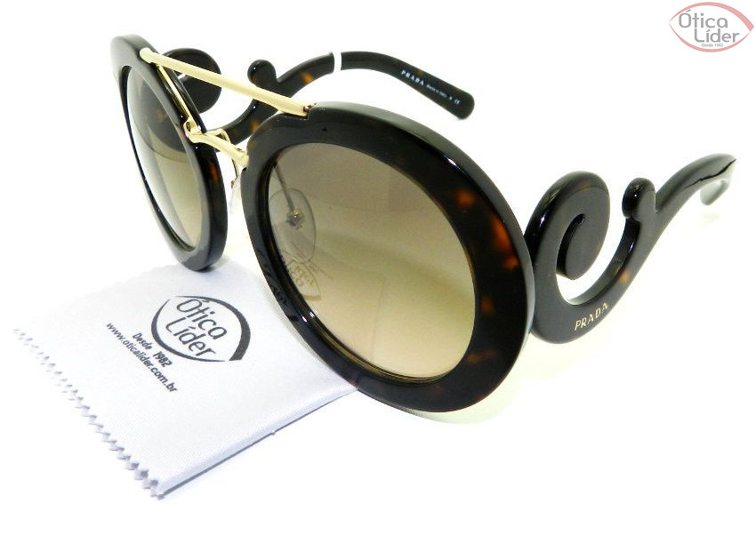 Prada SPR 13s 2au 3d0 54 Baroque Acetato Demi / Dourado