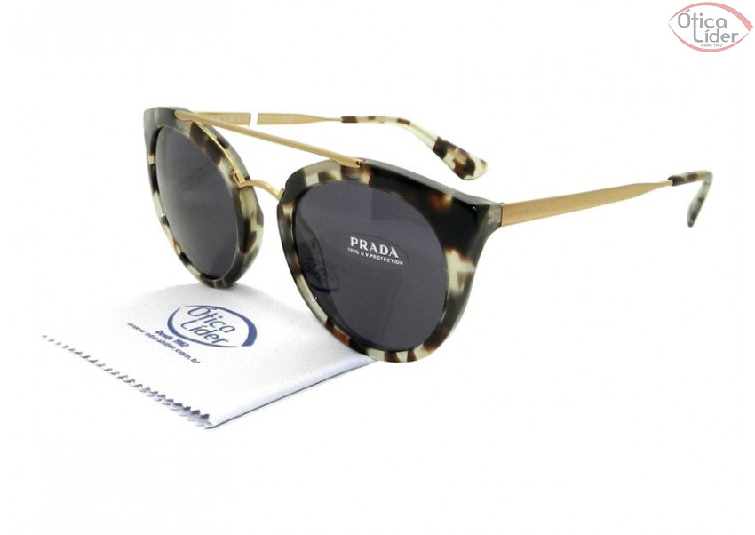 Prada Cinema SPR23s uao 6o2 52 Acetato Mesclado / Metal Dourado