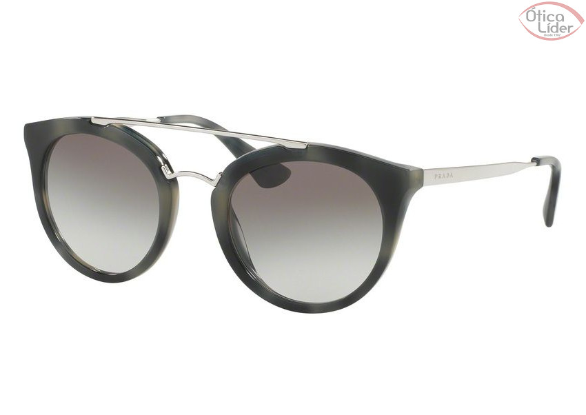 Prada Cinema SPR23s usi 0a7 52 Acetato Mesclado Metal Prata