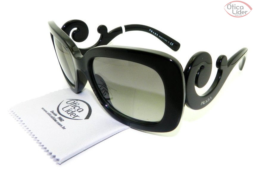 Prada SPR 27o 1ab 3m1 54 Acetato Preto Baroque