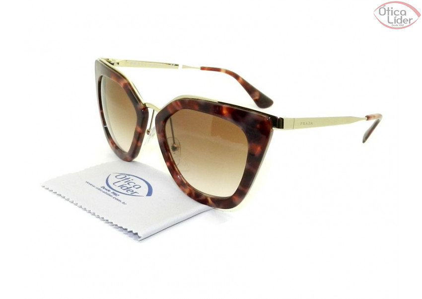 Prada SPR 53s ue0 0a6 52 Acetato Mesclado / Metal Dourado