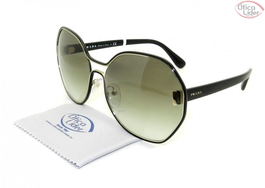 Prada SPR53t 1ab 0a7 63 Metal Dourado / Preto