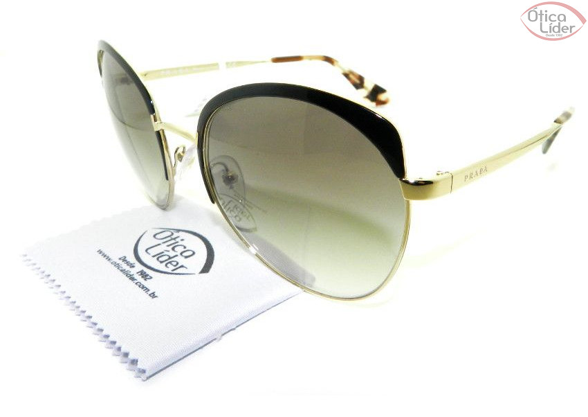 Prada SPR 54s qe3 0a7 59 Metal Dourado / Preto