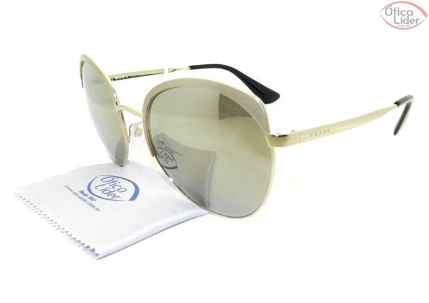 Prada SPR 54s vaq 1c0 59 Metal Dourado Espelhado