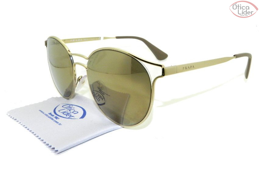 Prada SPR62s zvn 1c0 53 Cinema Metal Dourado Espelhado at 20