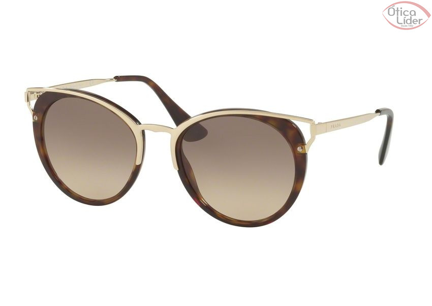 Prada SPR66ts 2au 3d0 54 Acetato Demi / Metal Dourado