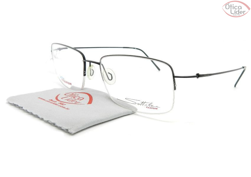 Óculos de Grau Sottile STL103 c3 54 fny Titanium Preto