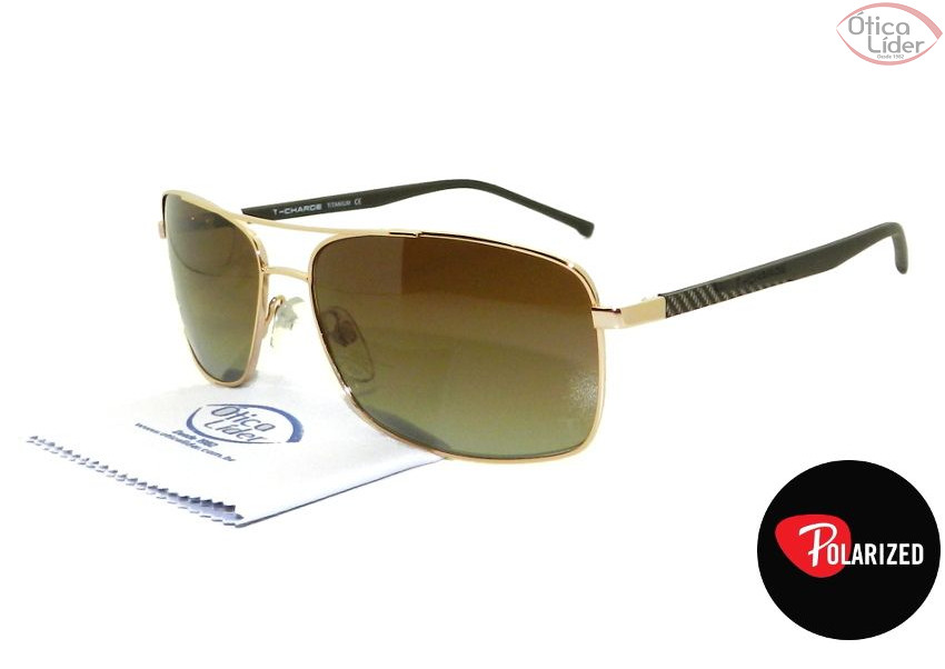 T-Charge T3036 04a 62 Polarizado Titanium Dourado / Marrom