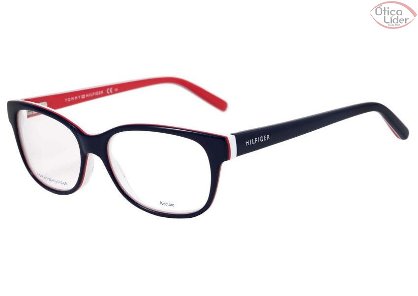 Tommy Hilfiger TH 1017 unn 52 Acetato Azul Vermelho at 20 de