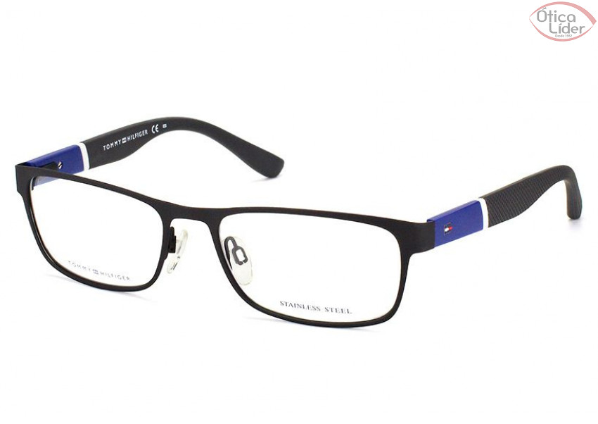 Tommy Hilfiger TH 1284 fo3 55 Metal Preto / Azul