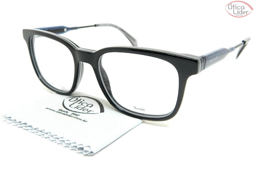 Tommy Hilfiger TH1351 20d 50 Acetato Preto / Azul Marinho