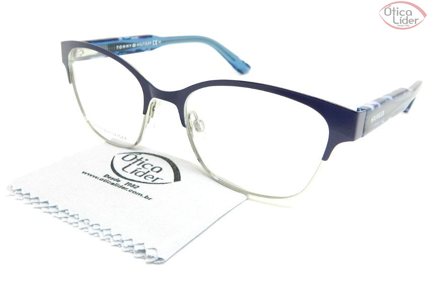 Tommy Hilfiger TH1388 qqu 52 Metal Azul/Prata / Azul Transparente