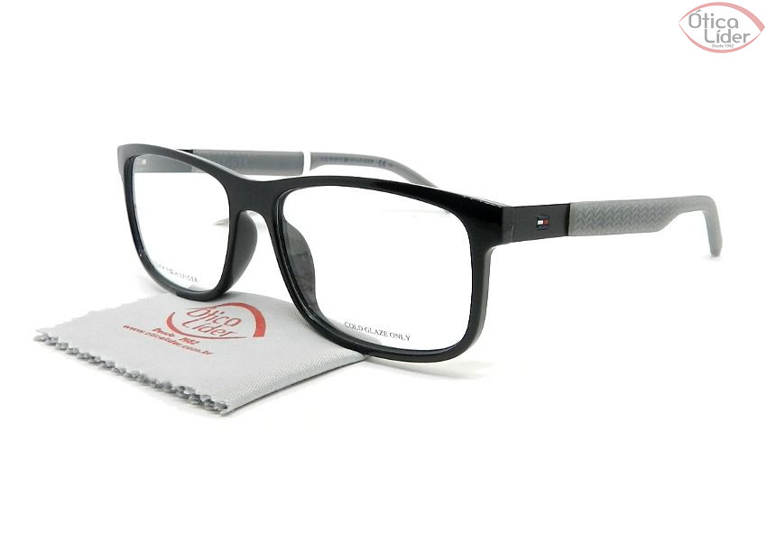 Tommy Hilfiger TH1446 L7A 55 Acetato Preto Metal ate 20 de Desconto na Otica Lider