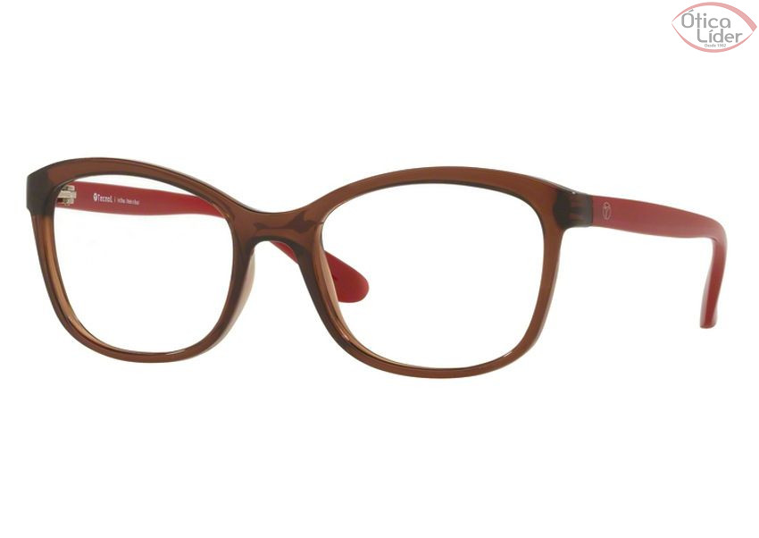 Tecnol TN3050 f689 52 Acetato Marrom Transparente / Vermelho