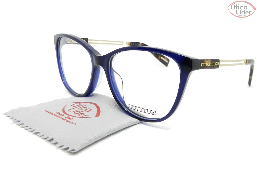 Victor Hugo VH1781 col.0892 54 Acetato Azul Marinho / Metal Dourado