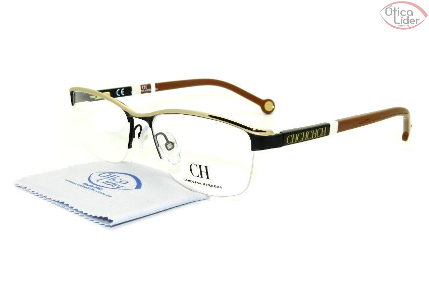 Carolina Herrera VHE 041 0530 54 fny Metal Dourado / Preto