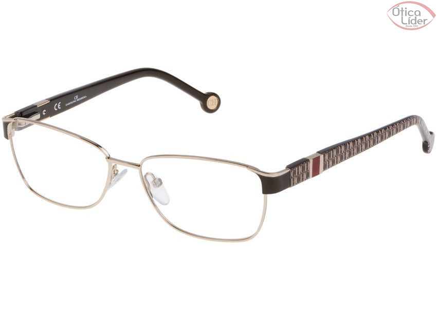 Carolina Herrera VHE 063 0shv 55 Metal Dourado / Preto