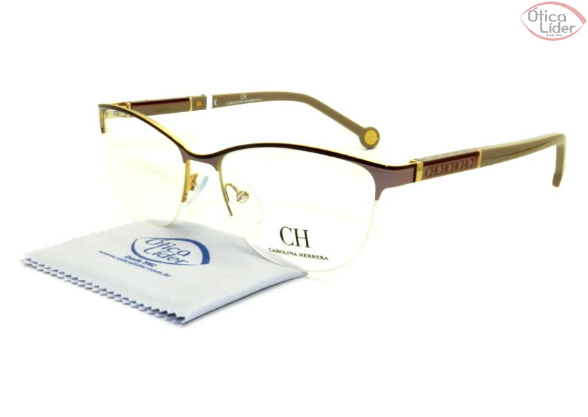 Carolina Herrera VHE 079 0484 53 fny Metal Dourado / Bege