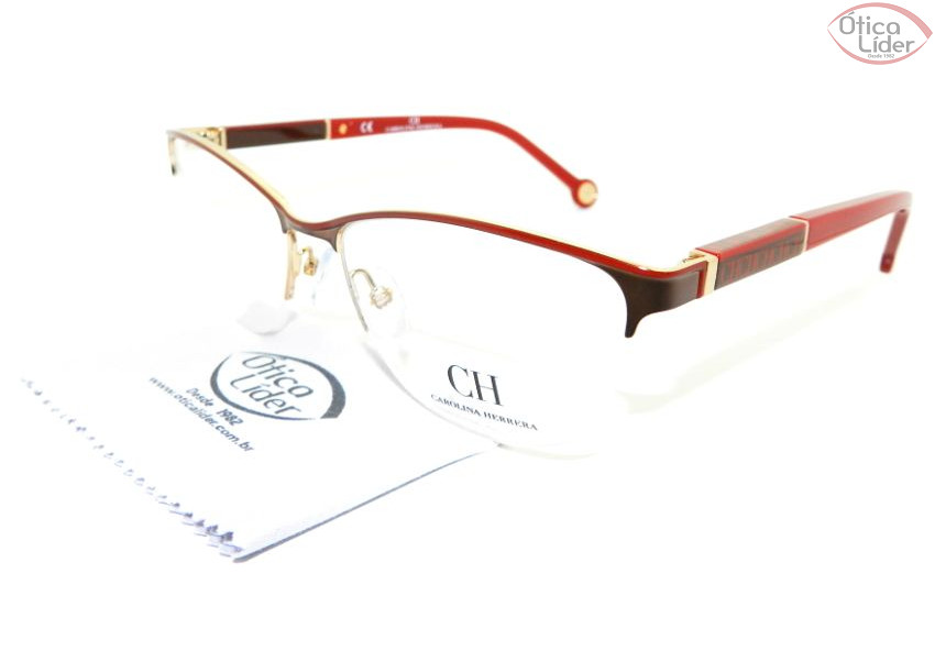Carolina Herrera VHE 079 0sb1 53 fny Metal Vermelho / Dourado