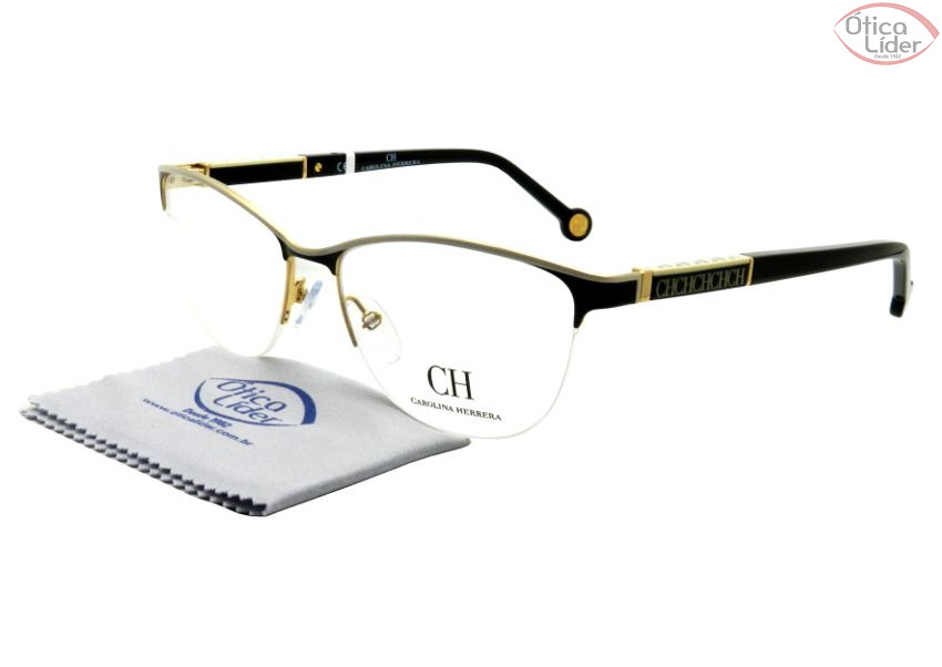 Carolina Herrera VHE 079 0snq 53 fny Metal Preto / Dourado