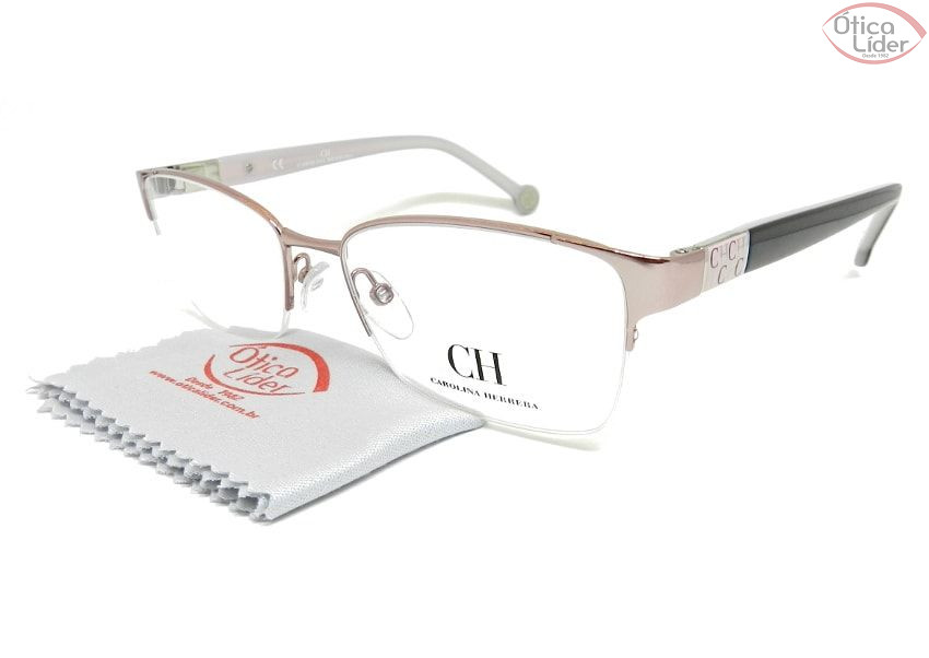 Carolina Herrera VHE 095 0r15 53 Fny Metal Rosado / Acetato Grafite