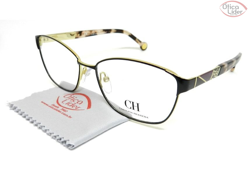 Carolina Herrera VHE 109 0327 55 Metal Dourado / Preto