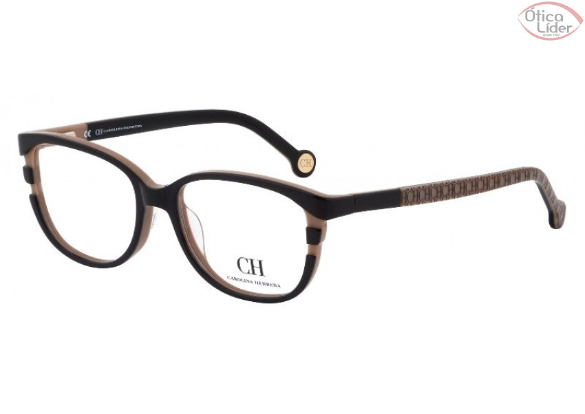 Carolina Herrera VHE 550 06up 52 Acetato Marrom / Preto