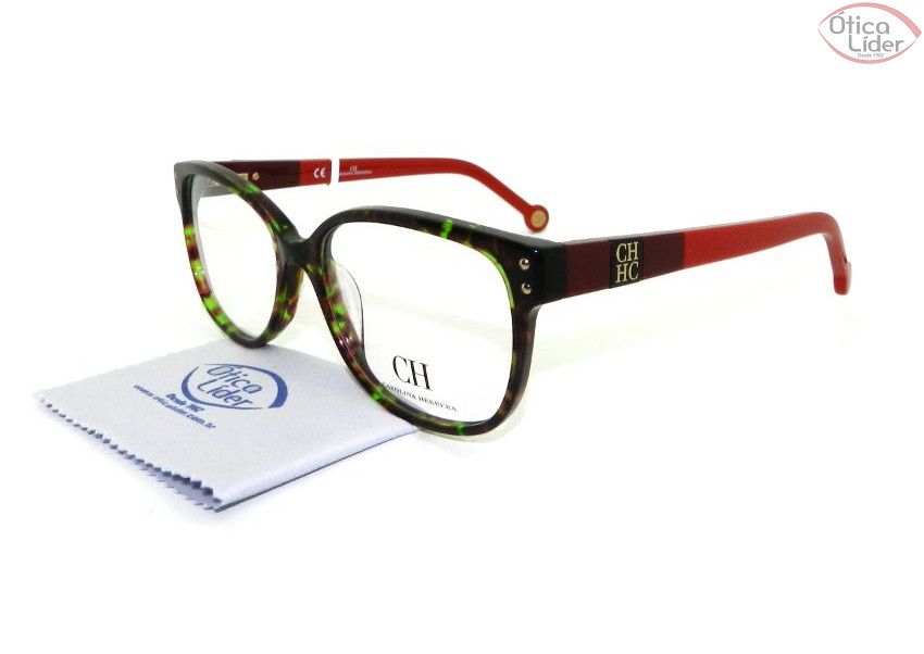 Carolina Herrera VHE 581 0713 54 Acetato Verde Mesclado / Vermelho