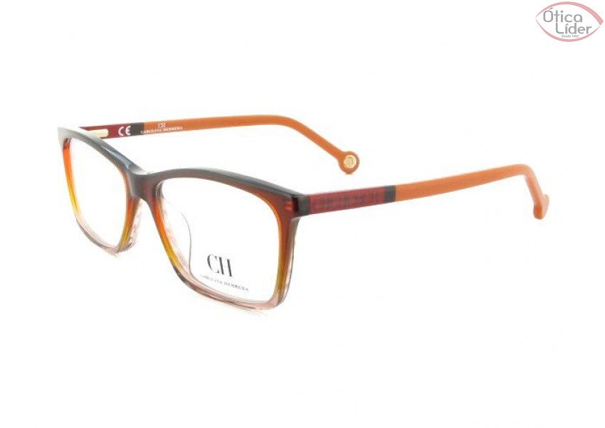Carolina Herrera VHE 586 0acz 54 Acetato Marrom / Laranja