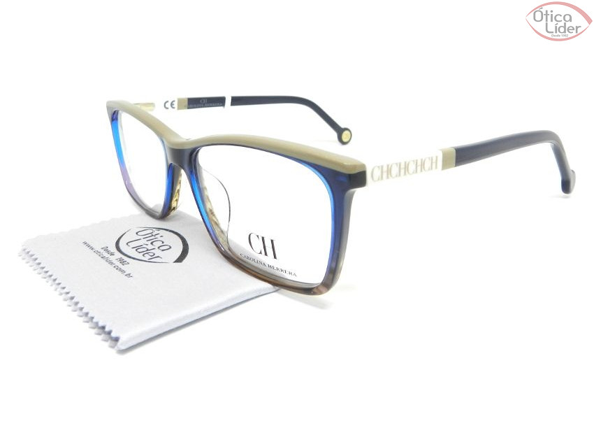 Carolina Herrera VHE586 0m61 54 Acetato Azul / Bege / Branco