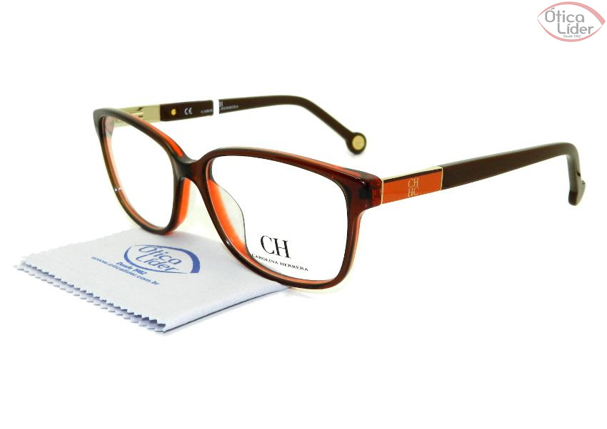 Carolina Herrera VHE659 06mm 53 Acetato Laranja / Marrom