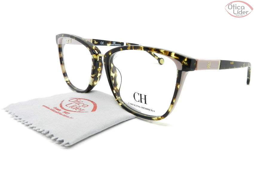 Carolina Herrera VHE814 col.0780 54 Acetato Mesclado c/ Rosa e Dourado