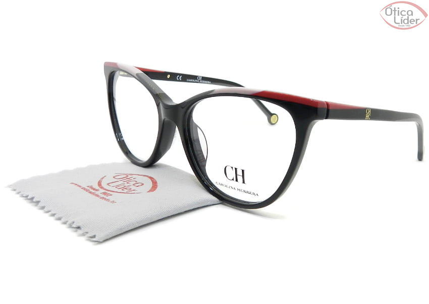 Carolina Herrera VHE834 col.0700 54 Acetato Preto c/ Rosa