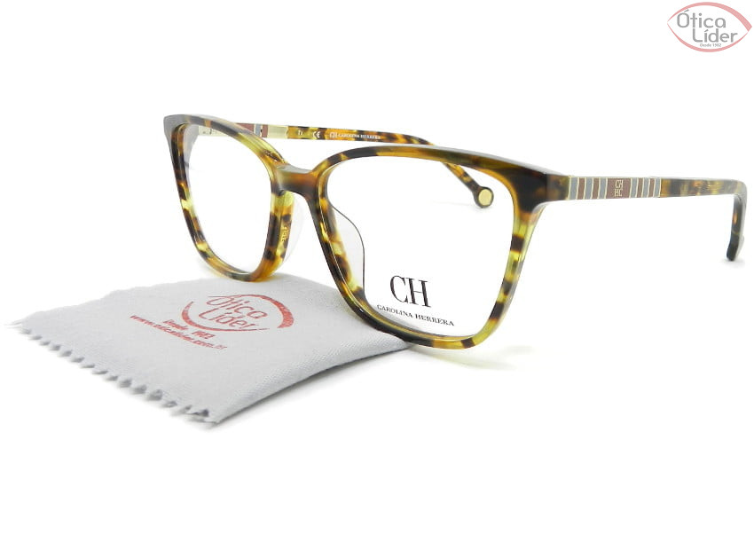 Carolina Herrera VHE838 col.0777 53 Acetato Mesclado Marrom / Âmbar