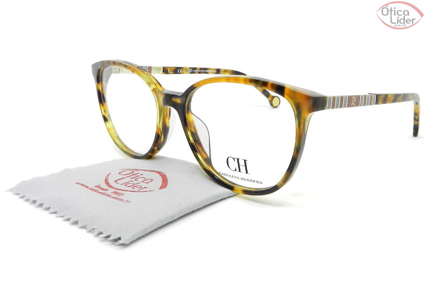 Carolina Herrera VHE839 col.0777 53 Acetato Mesclado Marrom / Âmbar