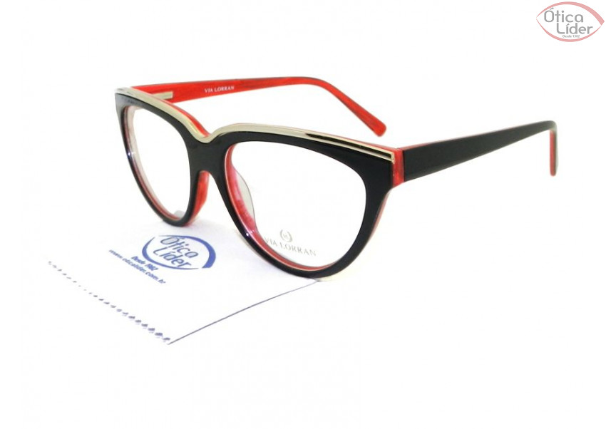 Via Lorran VL MO 03006 c2 53 Acetato Preto / Vermelho