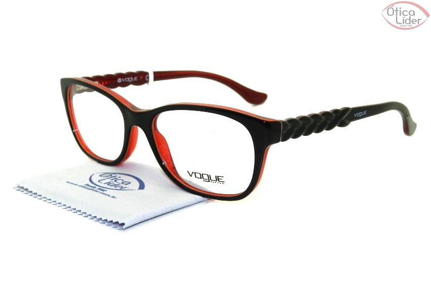 Vogue VO 2911 2312 53 Acetato Preto / Vermelho