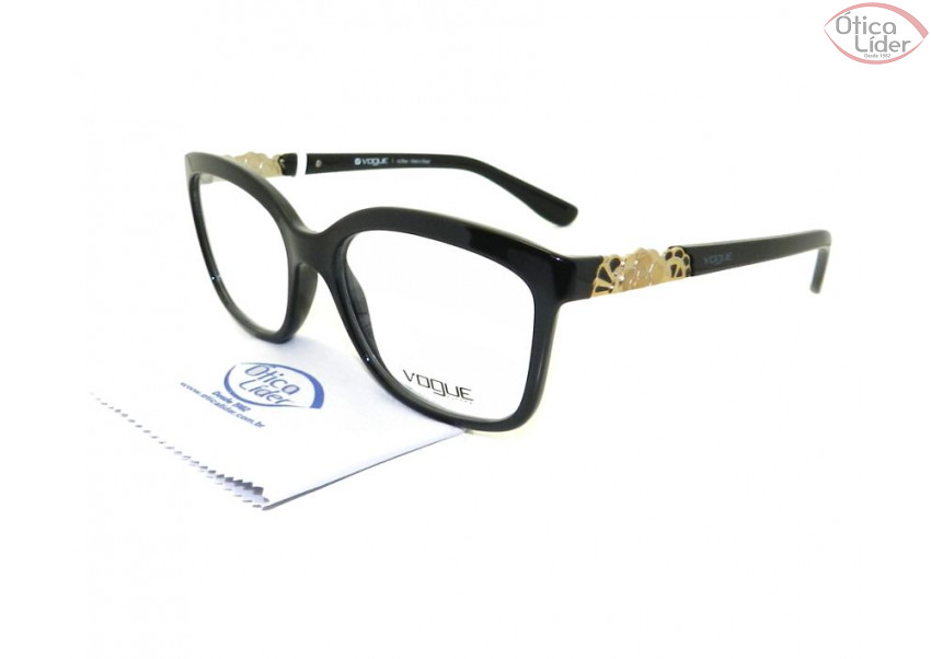 Vogue VO 2981 w44 54 Acetato Preto Brilho