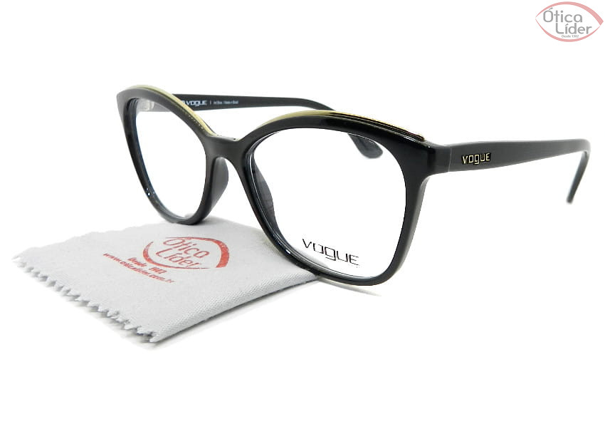 Vogue VO5160l w44 54 Acetato Preto / Metal Dourado