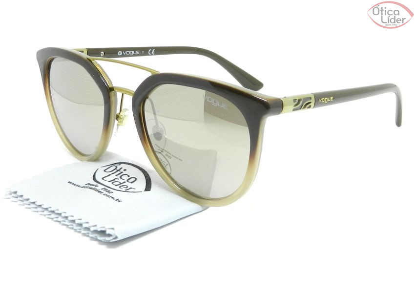 Vogue VO 5164s 25605a 52 Acetato Marrom Degradê / Metal Dourado