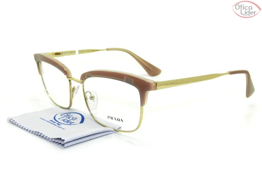 Prada VPR 08s uec 1o1 55 Acetato Rosado / Metal Dourado