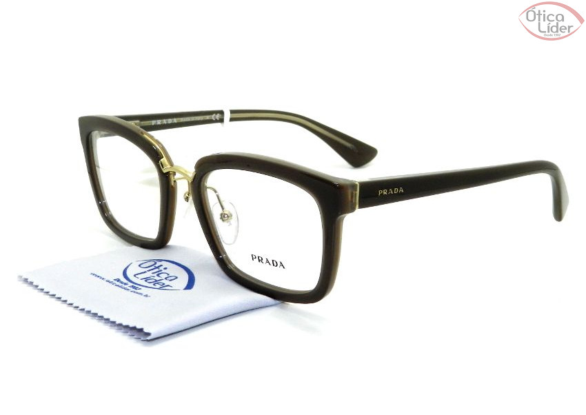 Prada VPR 09s ued 1o1 53 Acetato Marrom / Dourado