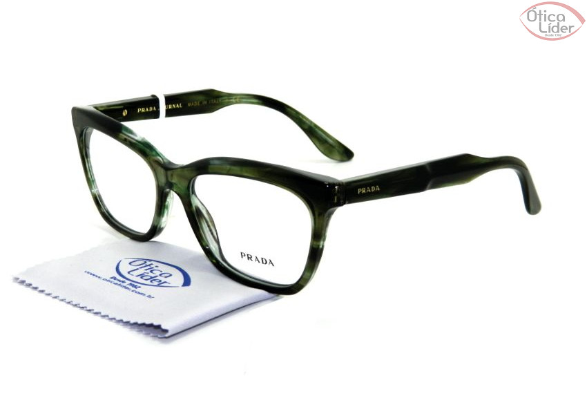 Prada VPR24s uep 1o1 53 Journal Acetato Verde Mesclado
