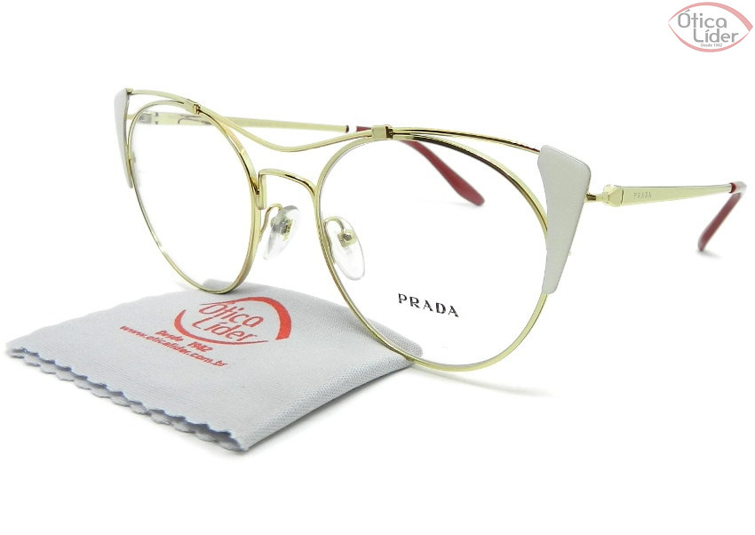 Prada VPR58v ydd 1o1 53 Gatinho Metal Dourado / Bege