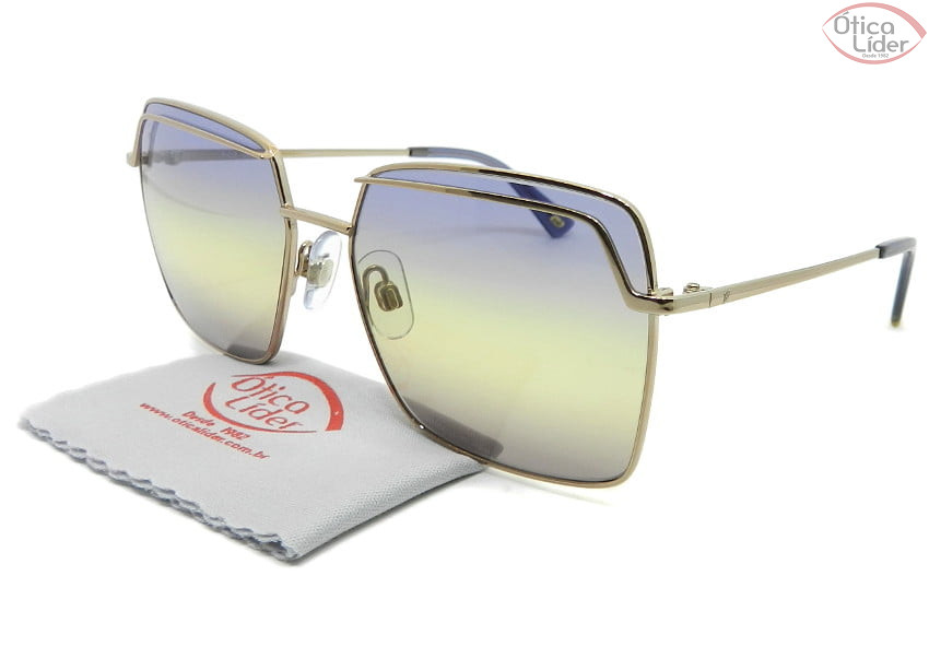 Óculos Web Eyewear WE259 34w 57 Metal Dourado Lente Azul Degradê