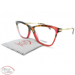 Óculos Ana Hickmann AH6254 c01 55 Acetato Mesclado e Vermelho / Dourado
